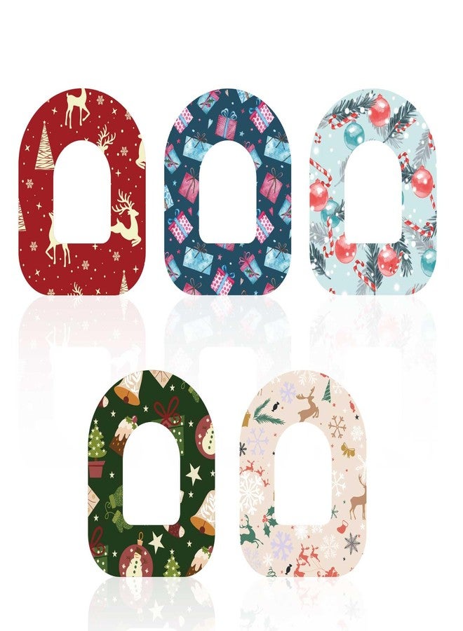 XIHIRCD 25pcs Christmas Style Sensor Covers Adhesive Patches, Non-Woven Fabric Overpatches Waterproof CGM Sensor Sticker Tapes Accessories for Omnipod 5 - Image 1